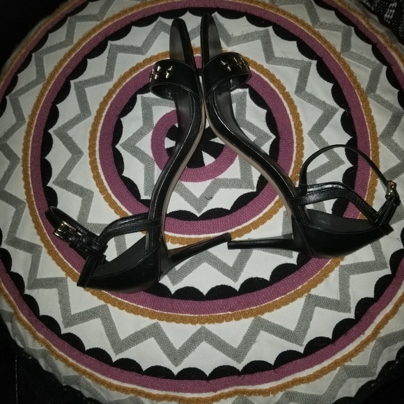 michael kors simone star strapy open toe heels black Leather - Picture 4 of 8